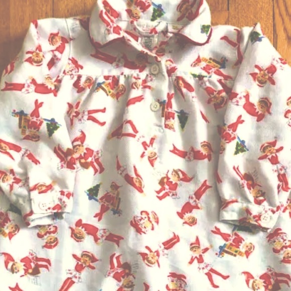 Pottery Barn Kids Elf On the Shelf Flannel Nightgown Size 6 - Picture 1 of 1